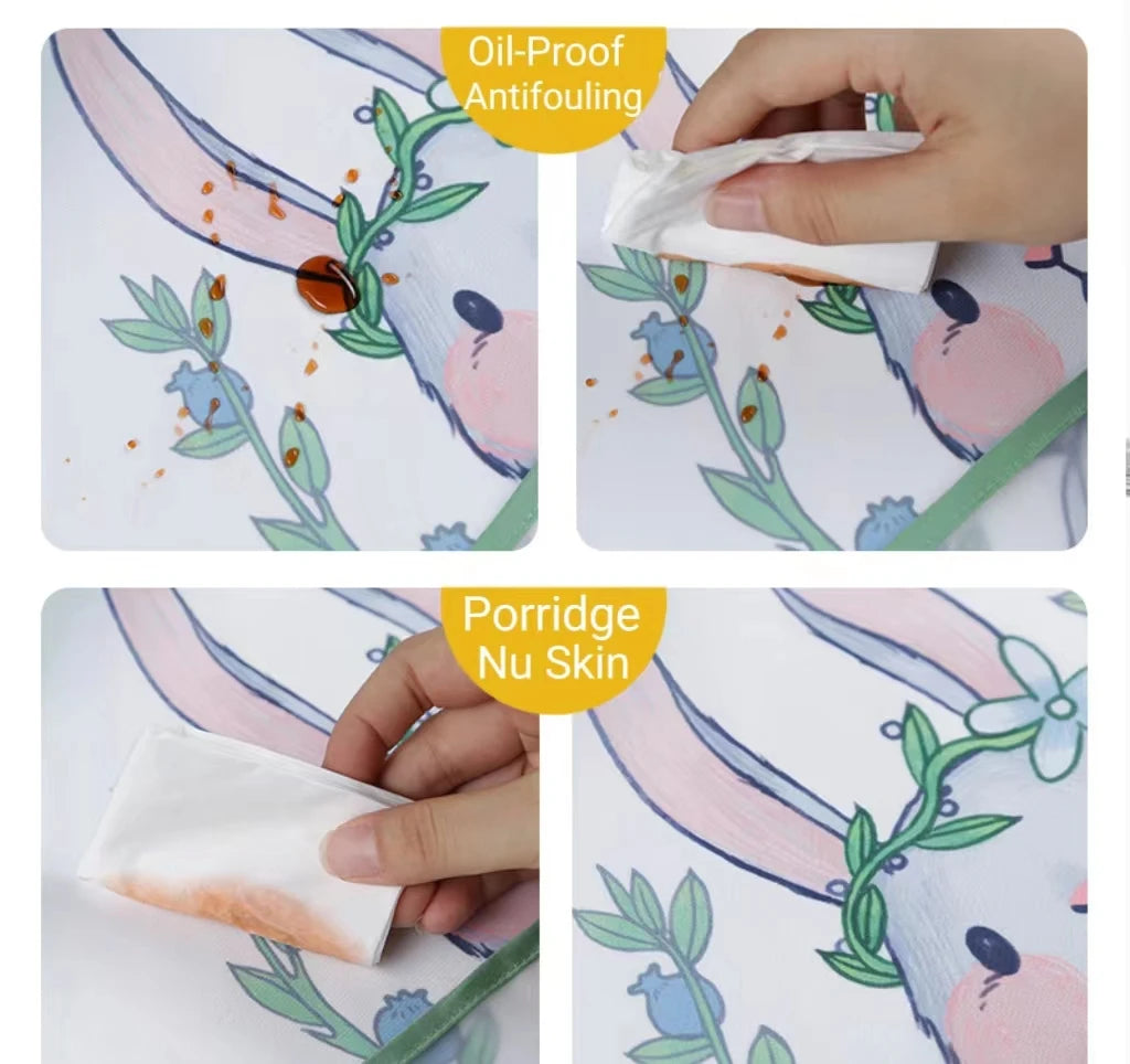 Children's New Bib Coverall Anti-Dirty Wash-Free Baby Coverall Men And Women Baby Rice Pocket Summer Toddler Apron